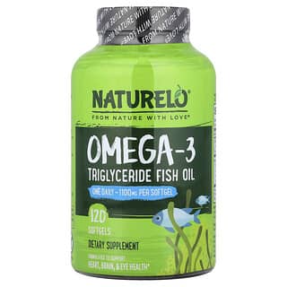 NATURELO, Rybí olej s omega-3 triglyceridy, 1100 mg, 120 měkkých kapslí