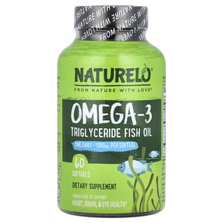 NATURELO, Omega-3, Aceite de pescado con triglicéridos, 1100 mg, 60 cápsulas blandas