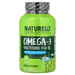 NATURELO, омега-3, рыбий жир в форме триглицеридов, 1100 мг, 60 мягких таблеток