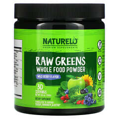NATURELO, Raw Greens, Whole Food Powder, Wild Berry, 8.5 oz (240 g)