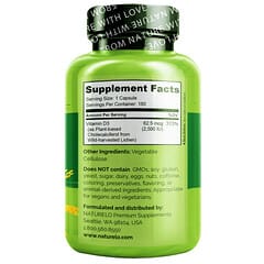 NATURELO, 植物基維生素 D3，提取自地衣，62.5 微克（2,500 國際單位），180 粒易吞嚥膠囊