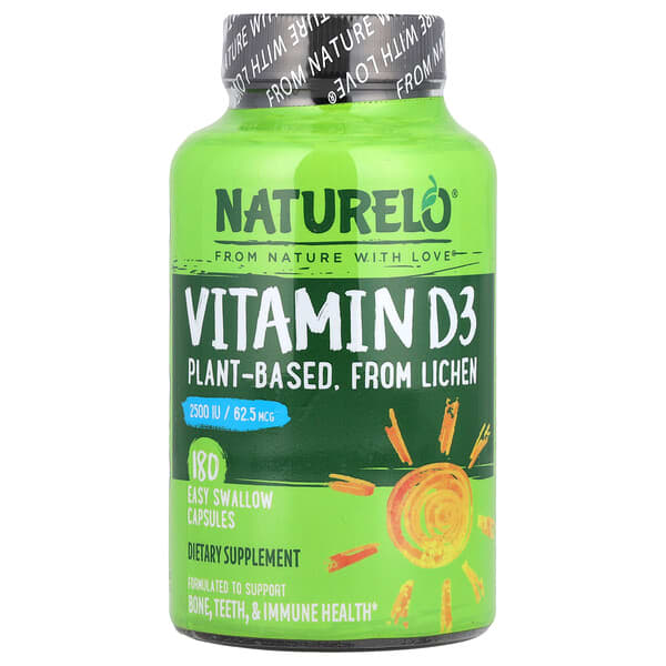 Vitamin D3, 62.5 mcg (2,500 IU), 180 Easy Swallow Capsules
