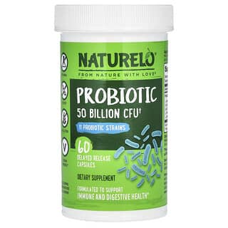 NATURELO, Probiotique, 50 milliards d'UFC, 60 capsules à libération retardée
