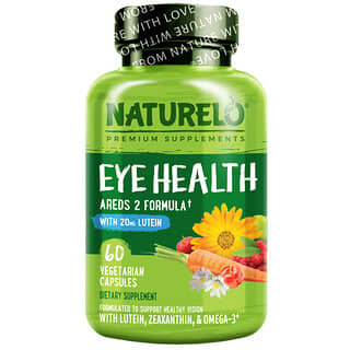 NATURELO, صحة العينين تركيبة Areds 2 ، 60 كبسولة نباتية