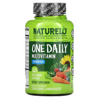 NATURELO, One Daily Multivitamin for Men 50+, Multivitamin für Männer über 50, 60 pflanzliche Kapseln