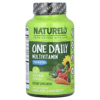 NATURELO, One Daily Multivitamin for Men 50+, Multivitamin für Männer über 50, 60 pflanzliche Kapseln