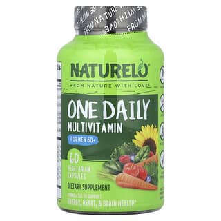 NATURELO, One Daily Multivitamin for Men 50+, Multivitamin für Männer über 50, 60 pflanzliche Kapseln