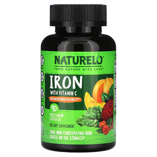 NATURELO, Iron With Vitamin C, 90 Vegetarian Capsules