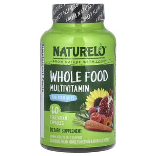 NATURELO, Whole Food Multivitamin for Teen Guys, 60 Vegetarian Capsules