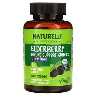 NATURELO, Elderberry, Immune Support Gummies, 60 Vegan Friendly Gummies