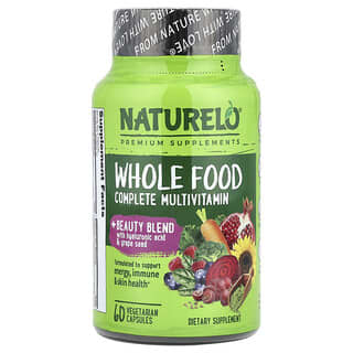 NATURELO, Whole Food Complete Multivitamin + Beauty Blend, 60 Vegetarian Capsules