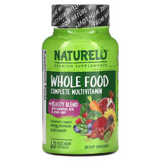 NATURELO, Полноценный мультивитаминный комплекс из цельных продуктов, 60 вегетарианских капсул