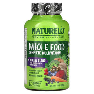 NATURELO, Whole Food Complete Multivitamin + Immune Blend, 60 Vegetarian Capsules