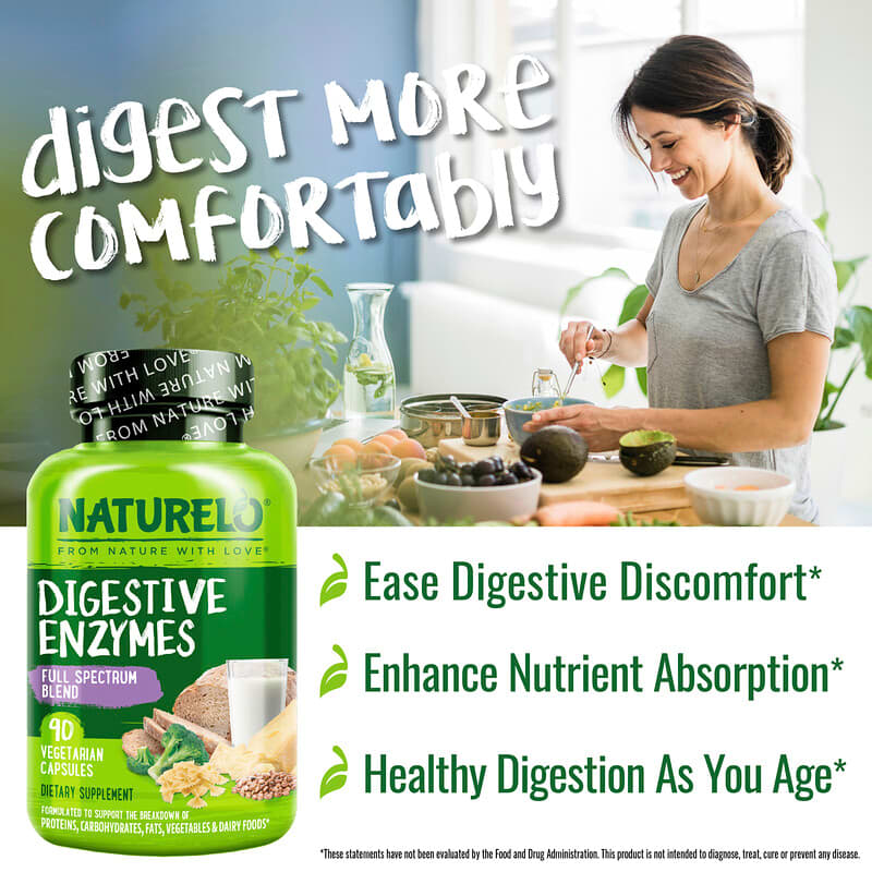 Digestive Enzymes, Full Spectrum Blend, 90 Vegetarian Capsules