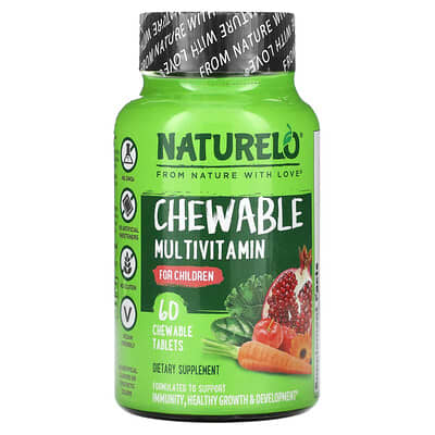 NATURELO, Children's Chewable Multivitamin Tablets, 60 Tablets