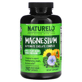 NATURELO, Magnesiumglycinat-Chelat-Komplex, 240 vegetarische Kapseln