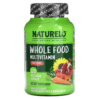 NATURELO, Whole Food Multivitamin for Teens, 120 Vegetarian Capsules