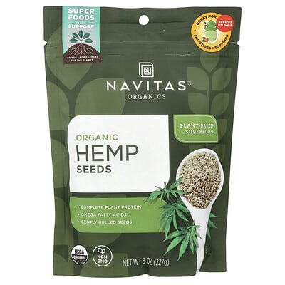 Navitas Organics, Organic Hemp Seed, 8 oz (227 g)