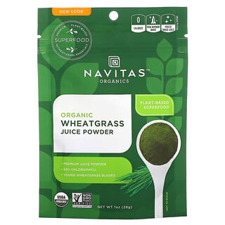 Navitas Organics, オーガニック小麦若葉青汁粉末、28g（1オンス）