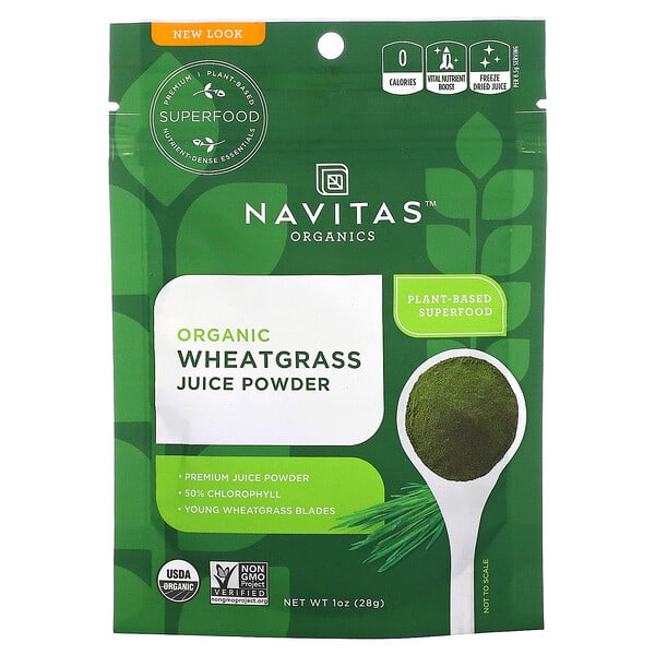 نافيتاس أورغانيكس‏, عضوية، أعشاب القمح، مسحوق أعشاب القمح المجمد المجفف، 1 أوقية (28 غرام)