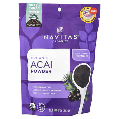 Navitas Organics, Organic Acai Berry Powder, 8 oz (227 g)