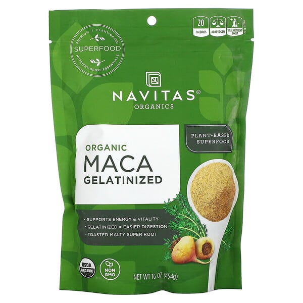 Navitas Organics, Maca orgánica gelatinizada, 16 oz (454 g) (Producto descontinuado) 