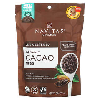 Navitas Organics, Organic Cacao Nibs, Unsweetened, 8 oz (227 g)