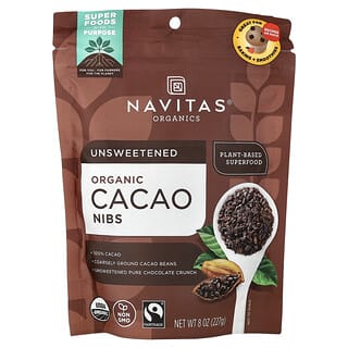Navitas Organics, Biologische cacaonibs, ongezoet, 227 g