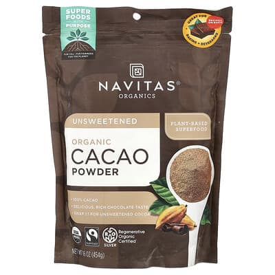 Navitas Organics, Organic Cocoa Powder, Unsweetened, 16 oz (454 g)