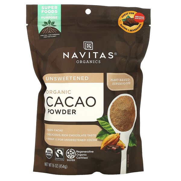 Navitas Organics, 유기농 카카오 분말, 454g(16oz)