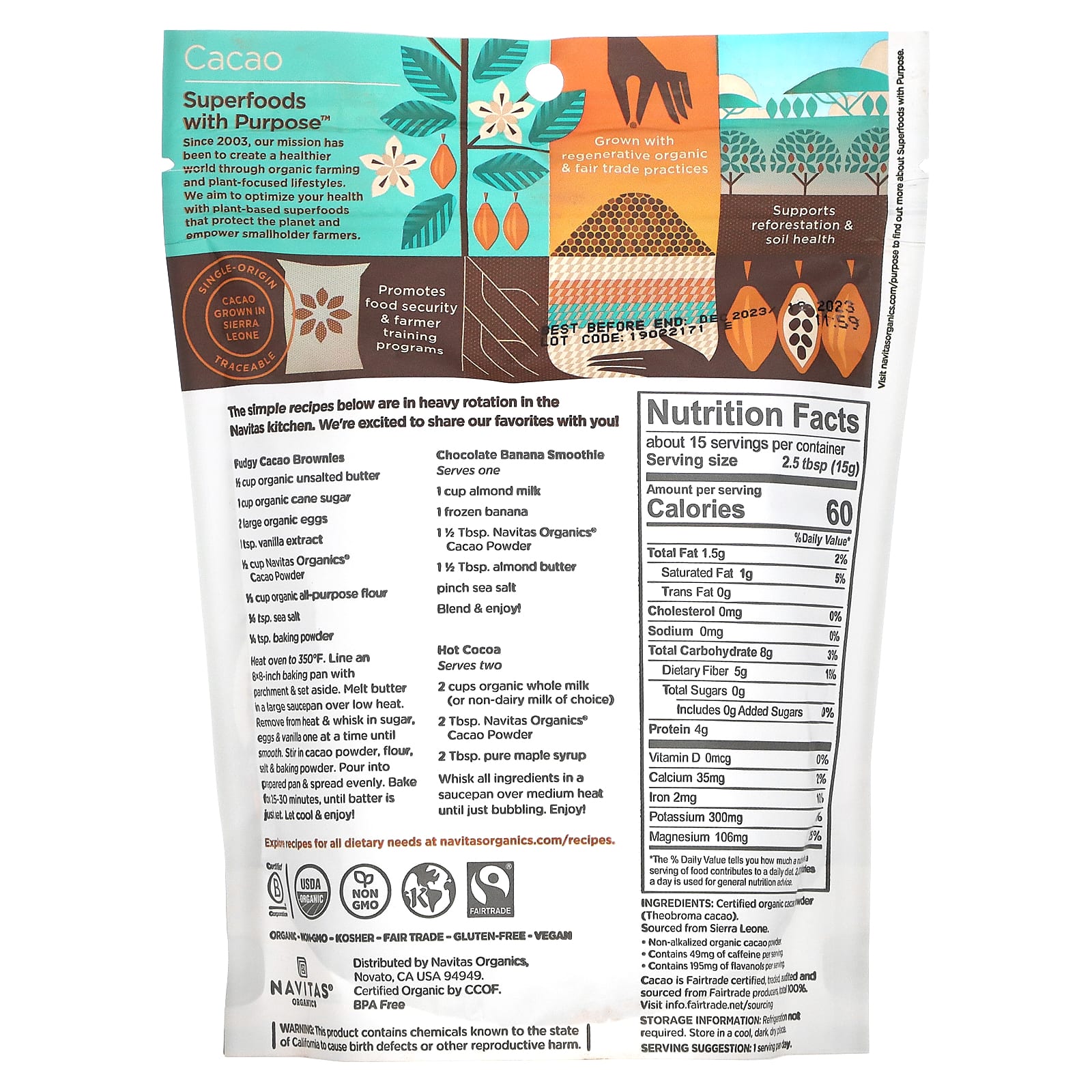 Navitas Organics, Organic Cacao Powder, 8 oz (227 g)