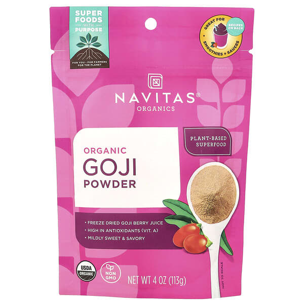 Navitas Organics, 유기농 구기자 분말, 113g(4oz)