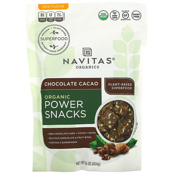 Navitas Organics, Bocadillos energéticos orgánicos, Chocolate y cacao, 454 g (16 oz)
