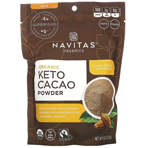 Navitas Organics, オーガニックケトカカオパウダー、227g（8オンス）