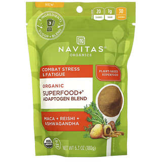 Navitas Organics, Superalimento Orgânico + Mistura Adaptogen, Maca + Reishi + Ashwagandha, 180 g (6,3 oz)