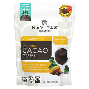 Navitas Organics, Bio-Kakaowaffeln, ungesüßt, 227 g (8 oz.)'