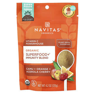 Navitas Organics, Mezcla de superalimentos orgánicos y inmunidad, Vitamina C, Camu, naranja y cereza acerola, 120 g (4,2 oz)