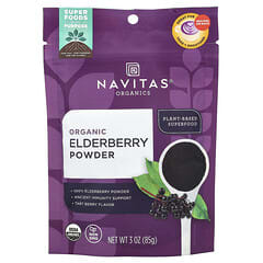 Navitas Organics, Organic Elderberry Powder, Tart Berry, 3 oz (85 g)