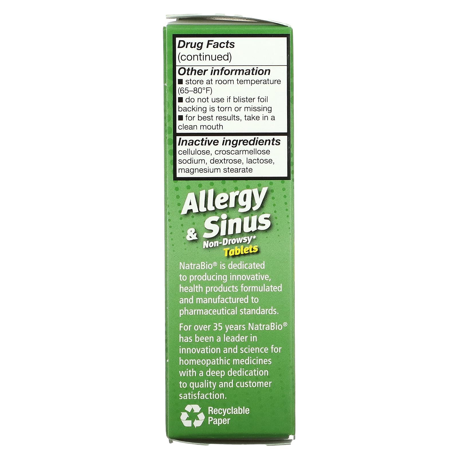 NatraBio, Allergy & Sinus, NonDrowsy, 60 Tablets