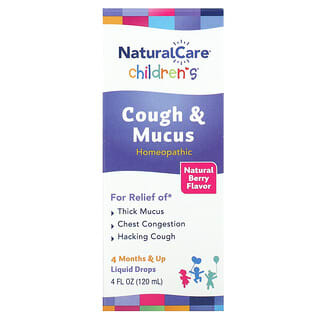 NaturalCare, Children's（チルドレンズ） Cough & Mucus、アルコールフリー、おいしい天然ベリー味、生後4か月以上、120ml（4液量オンス）
