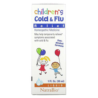 NatraBio, دواء الانفلونزا والبرد للأطفال، 1 أونصة سائلة (30 مللي)