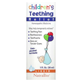 NatraBio, Alivio para la Dentición de los Niños, Fórmula sin Alcohol, Líquida, 1 fl oz (30 ml)