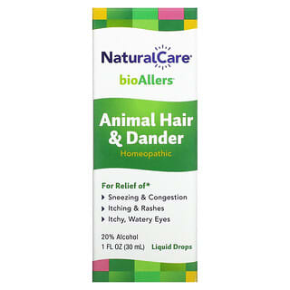 NaturalCare, BioAllers, Traitement des allergies, Poils et squames d'animaux, 30 ml