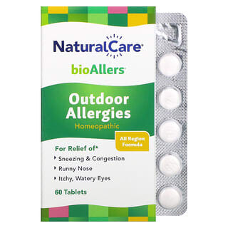 NatraBio, BioAllers, средство от аллергии, против аллергии на открытом воздухе, 60 таблеток