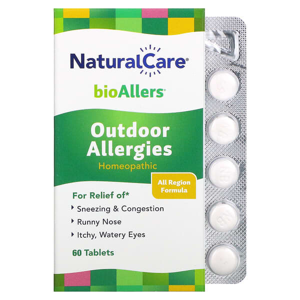 NatraBio, BioAllers, засіб від алергії, від алергії на відкритому повітрі, 60 таблеток
