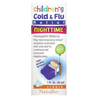 NatraBio, Children's Cold & Flu Relief, Liquid, Nighttime, 1 fl oz (30 ml)