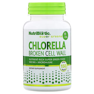 NutriBiotic, Super Greens, Clorela, 500 mg, 150 comprimidos veganos