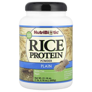 NutriBiotic, Rice Protein Powder, Plain, 1 lb 5.16 oz (600 g)