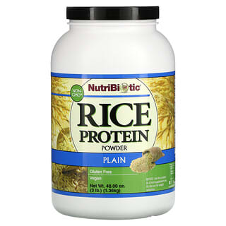 NutriBiotic, Необработанный рисовый протеин, простой, 1,36 кг (3 фунта)