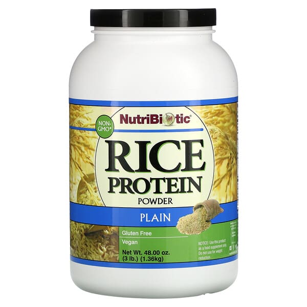 NutriBiotic, Rice Protein Powder, Plain, 3 lbs (1.36 kg)
